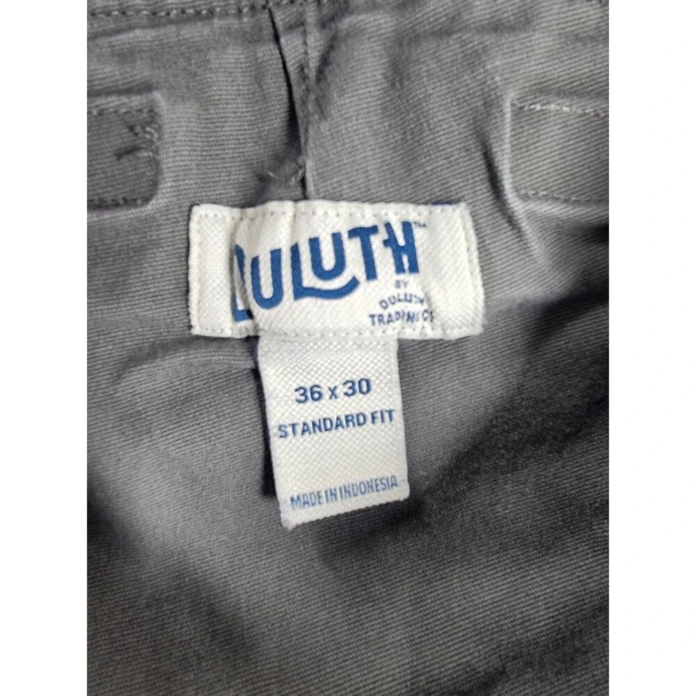 Duluth Flex Fire Hose Pants Mens‎ 36x30 Gray Workwear Cargo Standard Fit Durable